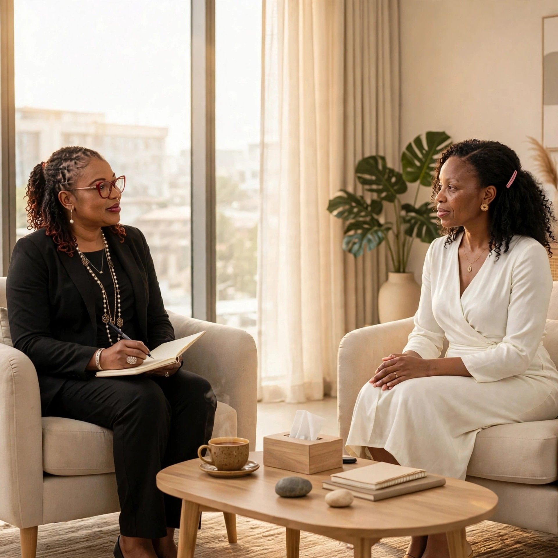 Individual therapy in a calm counselling setting.