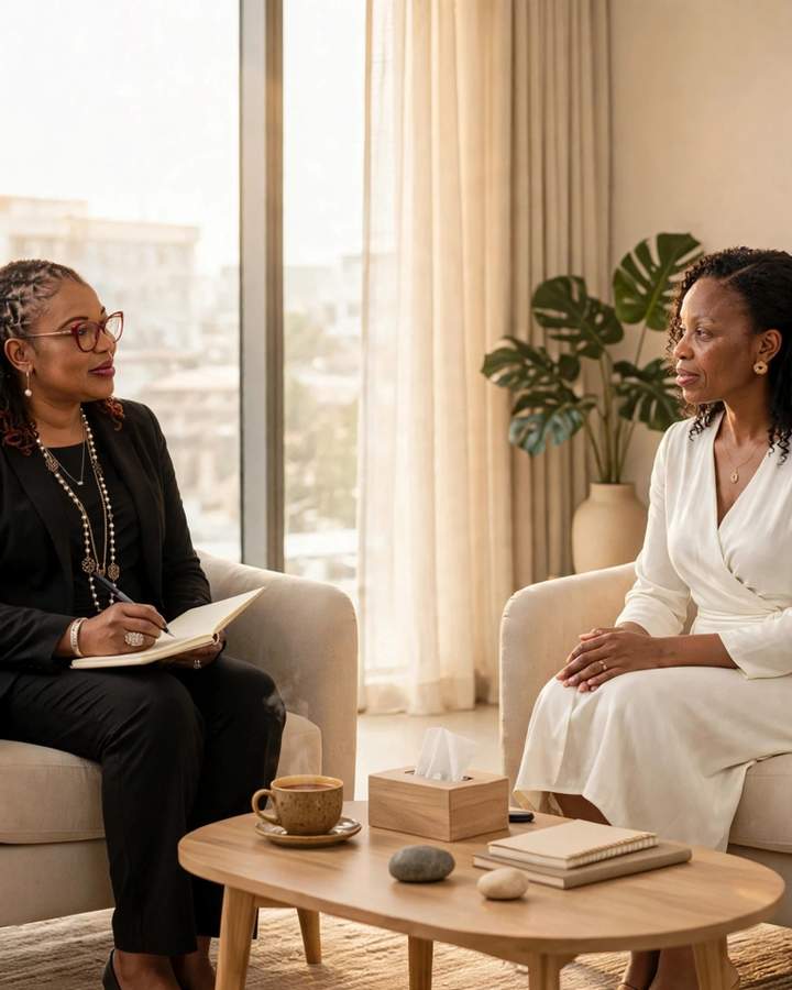 Individual therapy in a calm counselling setting.