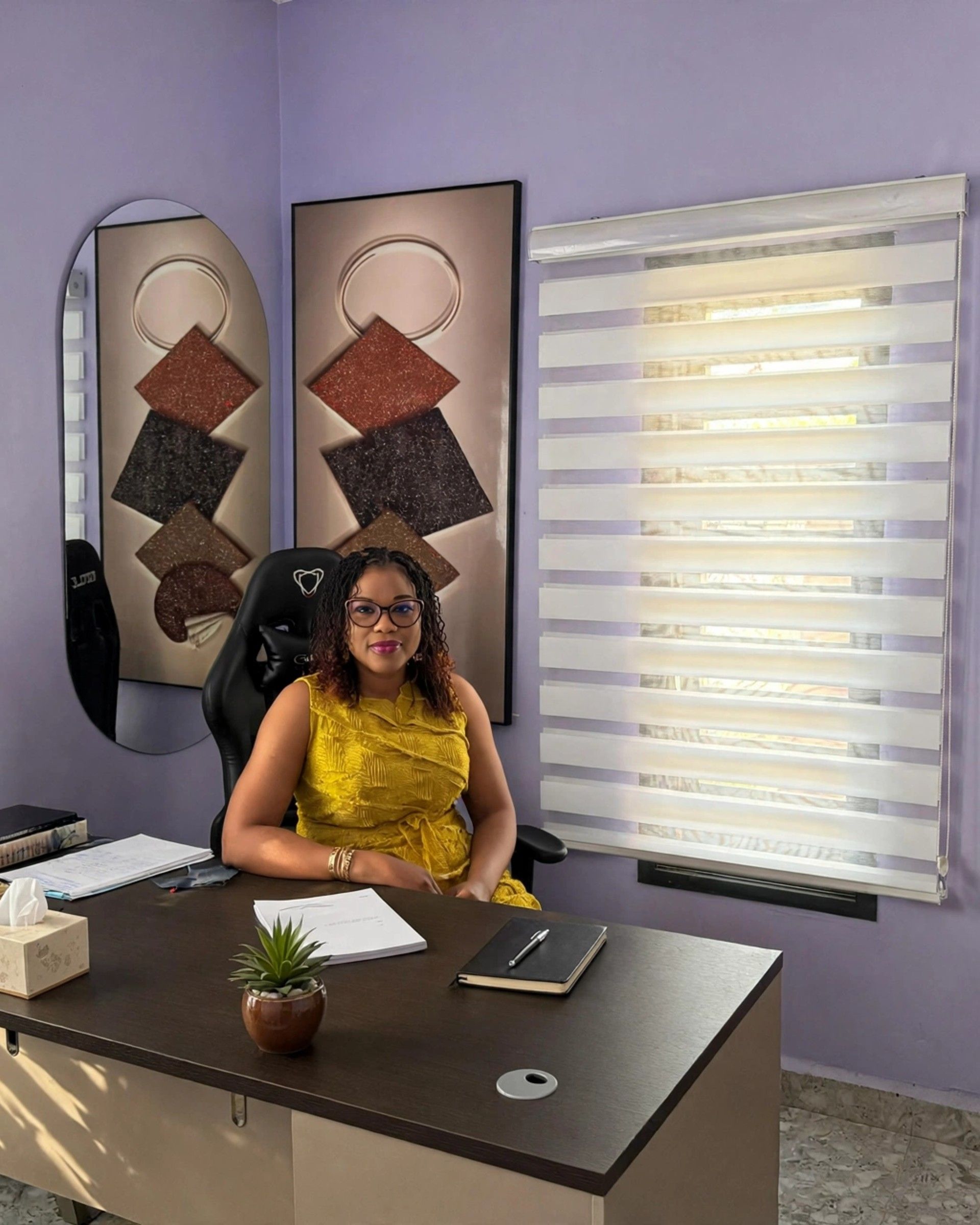 Talk Space therapist seated in a counselling room