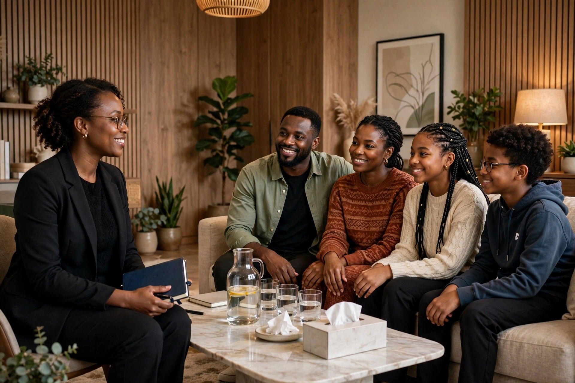 A family in a therapy session